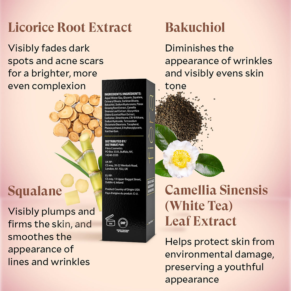 Fièra Bakuchiol Rejuvenating Facial Treatment - Retinol-Alternative for Mature Skin - Corrects and Delays Visible Signs of Aging - With Potent Antioxidants - 1 FL. OZ.