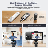 Vlog Selfie Monitor Screen, Magnetic Phone Vlog Selfie Monitor Screen 4K 30fps Bluetooth Remote, Back Camera Monitor for Vlog Live Stream TikTok, Compatible with iPhone & Android