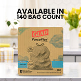 Glad Tall Kitchen Trash Bags 13 Gallon, Febreze Fresh Clean Garbage Bags, Odorshield with Drawstring, 140 Count
