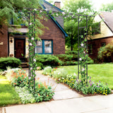 Trellume Garden Arch Trellis - 78.7" L×85.4" H Flat Top Garden Arch, Sturdy and Rustproof Garden Arch Trellis for Climbing Plants Outdoor, Arbor Trellis for Backyard, Patio, Lawn, Wedding(20MM Pipe)
