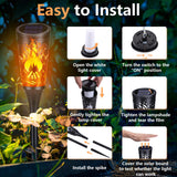 Toodour Solar Halloween Lights Outdoor, 6 Pack Solar Torch Light Waterproof
