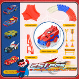 Aetyni Spider Toys for Boys 3-4: 251 PCS Spider Race Track with 5 Alloy Cars Toys for 3 4 5 6 Year Old Boys Car Tracks for Kids Toddler Boy Age 3-5 4-6 6-8 Christmas Birthday Gifts