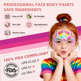 WUO Professional Face Painting Kit for Kids, 12x10g Split Cake Palette