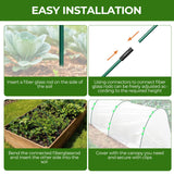 60 Pcs Garden Hoops for Raised Beds, 12 Sets of 8.5 FT Long Garden Hoops, Rust-Free Fiberglass Greenhouse Hoops Grow Tunnel for Netting, DIY Plant Support Garden Stakes for Row Cover