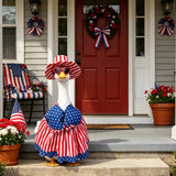 Aposwow 4th of July Porch Goose Outfit, USA Patriotic Goose Costume with Swimsuit Hat Sunglasses Lawn Art, 250th Anniversary Outfits for 23" Garden Geese Statue Garden Decoration
