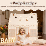 Senodeer Kids Play Tent Indoor: with Mat, Tassel Garland - Girl Tent Indoor Playhouse for Kids Toys for Boy Girl Birthday Gift