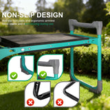WEILISEN Garden Kneeler and Seat, 2-in-1 Foldable Garden Bench with Non-Slip EVA Foam Pad, Storage Bags, Glove, Portable Gardening Stool for Kneeling & Sitting, Ideal for Gardeners, Patio, Fishing