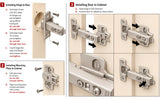 Berta 10-Pack Full Overlay Frameless Soft-Close European Hinges, 110° 3D Adjustable, Clip-On Concealed Kitchen Cabinet Door Hinges with Screws - Ideal for Modern Cabinets