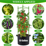 Moirsunt Tomato Cages with 10 Gallon Grow Bags, 48 Inches Tomato Planter
