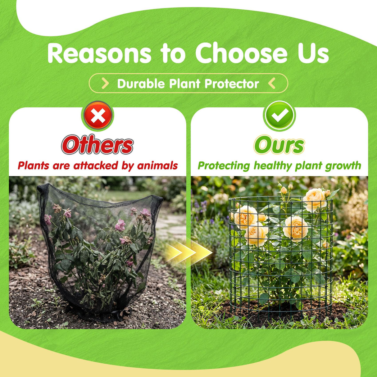 10 Pack Round Plant Protector from Animals – 30pcs 12" × 12" Metal Wire Mesh Garden Plant Cages Wire Plant Covers Pre-Bent Metal Mesh for Seedling Raised Bed Garden Protection for Vegetables Flower