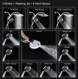 BOZYBO Rain Shower Head with Handheld: High Pressure Shower Heads with Handheld Spray Combo, 12" Rainfall Shower Head and 9 Sprays Hand Showerheads with Magnetic Docking and Power Jets, Chrome