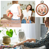 Burbell 15 Pcs 3 Inch Round Embroidery Hoops Frame Circle Rubber Hoops Ring Display Cross Stitch Ornament Imitated Wood Frame Kits for Christmas Halloween Craft Sewing DIY Hanging Gifts