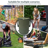 QJXX Pop up Camping Trash can with lid,Collapsible 24 Gallons Trash can with Sorting Clips,Garden Garbage Bag with Lid,Lawn and Leaf Bags - Reusable Yard Waste Bags (Green)