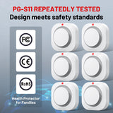 Hilmon Smoke Alarm Fire Detector,Battery Operated Photoelectric Smoke Detector with Test Button and Low Battery Warning, Fire Alarms Smoke Detectors for Home, 6 Pack
