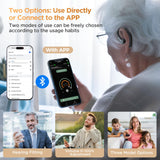 Hearing Aids, Hearing Aids for Seniors with Bluetooth, Rechargeable Hearing Aid with APP for People with Hearing Loss, 5 Levels of Volume Automatic Noise Cancellation, Clear Sound and Easy to Use