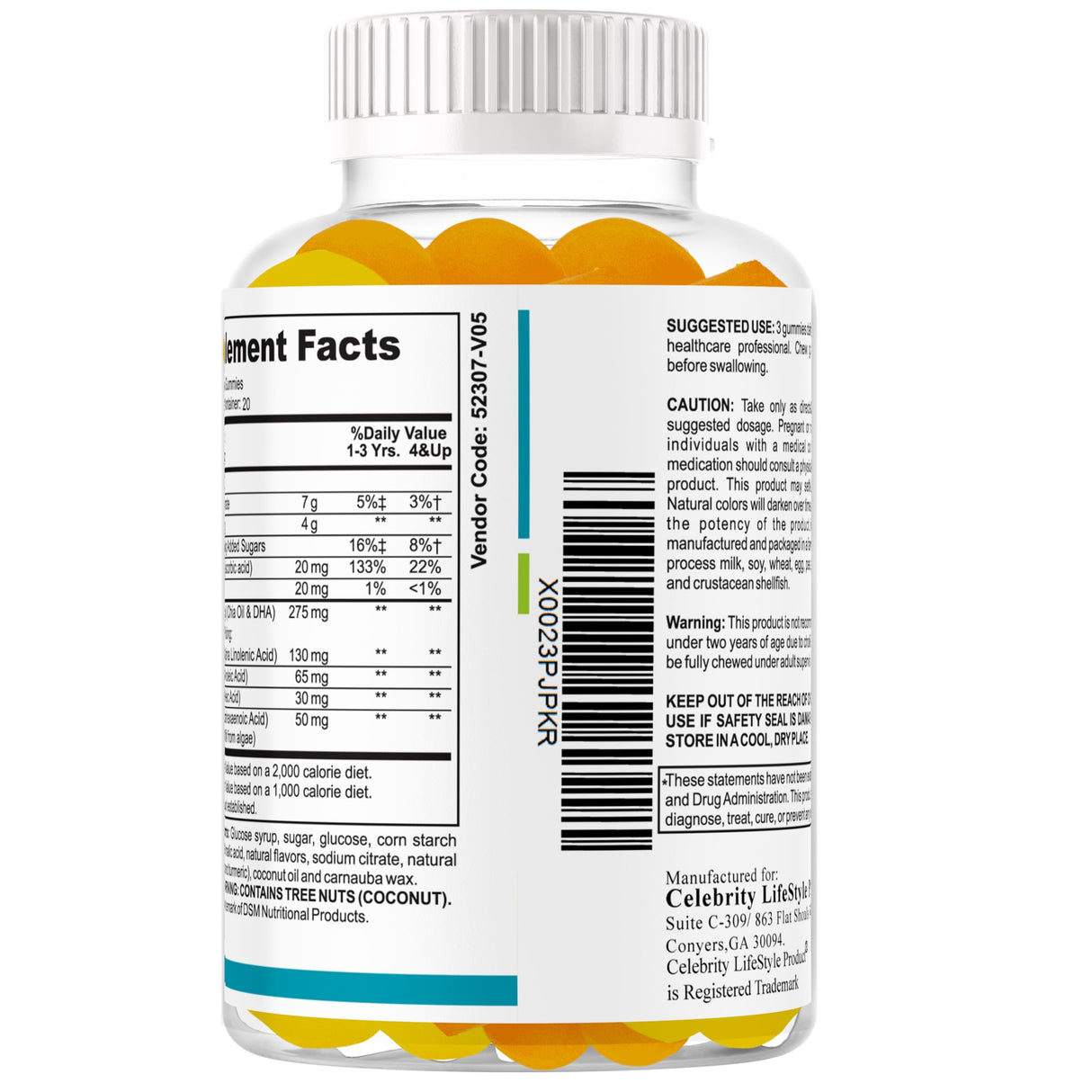 Ez Focus Gummies for Kids Brain Focus Support Chewable Focus Kids Vitamins Attention Supplement for Kids Children and Teens Kids Gummies for Focus Calming Natural Omegas DHA School Study Task