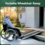 TaiH Leo Wheelchair Ramp 4 Feet, Portable Ramps for Wheelchairs for Home, 800LBS Capacity Folding Non-Slip Aluminum Handicap Ramp, Wheel Chair Ramp for Home Steps, Stairs, Doorways, Car, Curbs