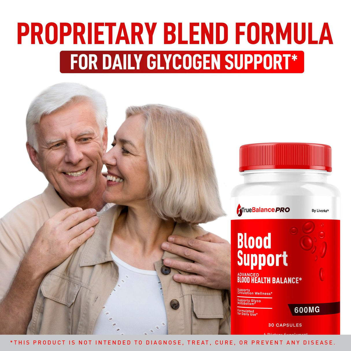 True Balance Blood Support Pro Glycogen Capsules Maximum Strength, TrueBalancePro Pills Supplement Multivitamin All Natural Advanced Formula Daily Health & Wellness, 30 Capsules for 1 Month