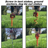Keyfit Tools Ground Anchor Speed Staker Drill in Your Heavy Duty Spiral Ground Anchors in Seconds. Multi Functional Works On Dog Ties Tree Anchors Screw in Tent Stakes Solid Steel