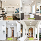 10PACK Flush Mount LED Ceiling Light Fixture Black, 12Inch 28Watt, Dimmable & 3000K-4500K-6000K 3 Color Selectable Ceiling Lamp 3200LM Low Profile Ceiling Light for Kitchen Bedroom Hallway Porch