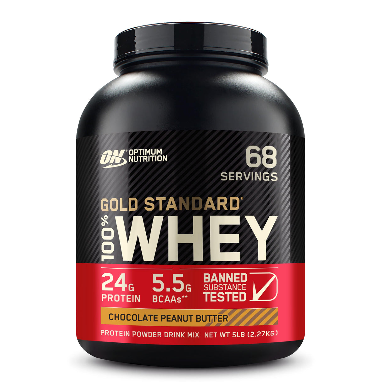 Optimum Nutrition Gold Standard 100% Whey Protein Powder, Chocolate Peanut Butter, 5 Pound (Packaging May Vary)