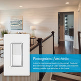 Lutron Claro Smart Light Switch w/ Wall Plate for Caseta Lighting, for LED Lights, Fans, 5 Amp, Single-Pole/3-Way, Neutral Required, DVRFW-5NS-WH-A, White