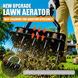 Lawn Aerator Tools, 3 Height Manual Yard Aerator with Self-Cleaning Design