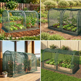 GreenGiggle Crop Cage for Garden,98"x49"x49" Tunnel Plant Netting Cover with Zipper,Garden Bed Cover for Protection for Vegetables Fruits,Garden Cage for Plant and Animal