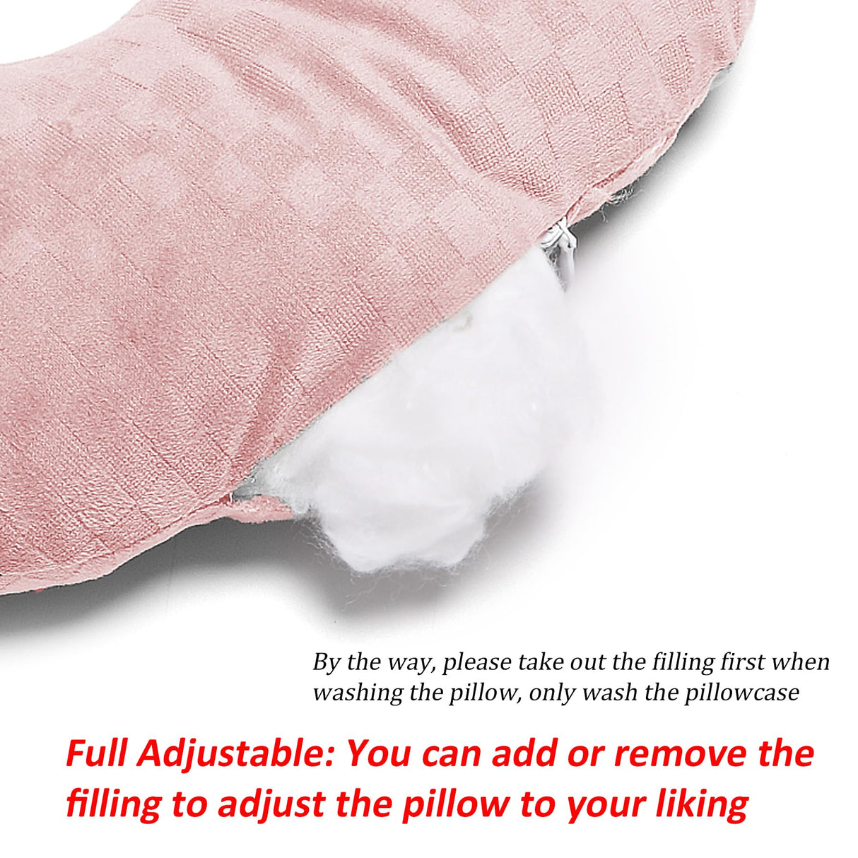 Wuronsa Ear Piercing Pillow for Side Sleepers, Pillow with an Ear Hole for CNH and Ear Pain Ear Inflammation Pressure Sores, O-Shaped Side Sleeping Pillow, Ear Guard Pillow (Light Pink)