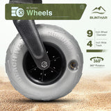 BLINTHAR Beach Wagon with Big Wheels for Sand, Heavy Duty Harder Sand Collapsible Folding Wagon with All-Terrain 9" Pneumatic Ballon Tires, Utility Wagon for Garden Sports Camping Outdoor Activities