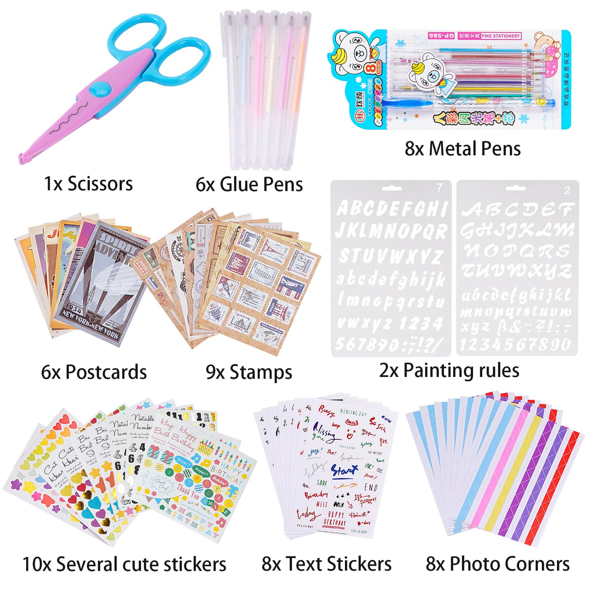 Adventure Book Scrapbook Photo Album 80 Pages Retro Leather Cover Memory Book with Luxury DIY Accessories Kit,Exquisite Box Gift Couples Weddings,Travelling,Christmas Day