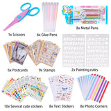 Adventure Book Scrapbook Photo Album 80 Pages Retro Leather Cover Memory Book with Luxury DIY Accessories Kit,Exquisite Box Gift Couples Weddings,Travelling,Christmas Day