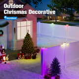 NIORSUN Solar Post Cap Lights Outdoor Waterproof, 4x4 Post Solar Lights RGB Color Changing, Fence Posts Solars Light for Deck Patio Garden Deco, 4x4 Posts Caps Wood Vinyl, 5x5 Vinyl, 12 Pack (White)