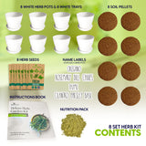 Deluxe Indoor & Outdoor Herb Garden Kit – 8 or the Most Popular Culinary Herbs with Pots & Soil for Windowsill or Patio Growing