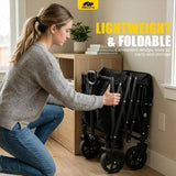 MIKKUPPA Collapsible Wagon with Tailgate - Utility Wagon for Groceries