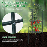 Trellis for Climbing Plants Outdoor, 60" Tall, 21" Dia, Heavy Duty Metal Garden Trellis Tower Potted Cages for Flowers Fruits Vegetable Cucumber Tomato Rose Clematis Pea Bean Raised Bed Trellises