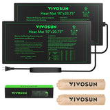 VIVOSUN 2 Pack Durable Waterproof Seedling Heat Mat 10" x 20.75" UL & MET-Certified Warm Hydroponic Heating Pad for Germination, Indoor Gardening, Greenhouse