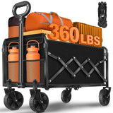 Wagons Carts Foldable,360lbs Collapsible Wagon with Wheels, Foldable Wagon