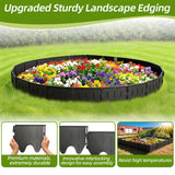 38PCS Garden Edging Border - 20FT Sturdy Landscape Flower Bed Lawn Edging Borders, Plastic Decorative Garden Fence Landscape Border, Interlocking Design for Patio Yard Pathway Sidewalk