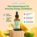 Soursop with Sea Moss Liquid Supplement – More Concentrated Than Sea Moss Gel – Easily Mix with Drinks – Soursop Bitters Liquid Drops for Hydration and Immune Support (Lemon Lime, 60mL)