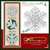 MATHARAGO 20 Pcs Snowflakes Diamond Art, 5D DIY Double-Sided Christmas Ornaments, Diamond Painting Keychains for Christmas and Daily Decoration(White-Christmas)