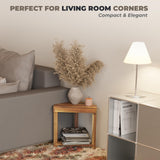 BLUEWEST Shower Foot Rest, Corner Shower Stool, Wooden Shower Foot Stool for Shaving Legs Inside Shower, Waterproof Shower Foot Rest with Storage Shelf for Small Shower Space, Shower Seats and Benches