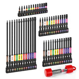 Geinxurn Impact Torx Screwdriver Bits Set, 52Pcs Magnetic(T7-T40) S2 Steel 1”/2”/3”/6” Long Extension Multi Star Driver Bits and 1Pc Bit Holder with Color Coded Base