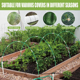 60PCS Garden Hoops for Raised Beds, 8FT Rust-Free Fiberglass Greenhouse Hoops, DIY Frame Stake to Create Grow Tunnels, Plant Support Row Covers & Garden Netting, 40Pcs Clips
