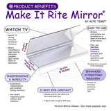 8" Wide 2-Way Make It Rite Mirror for Face Down Vitrectomy Eyesight and Proning Lung Recovery | Easy to Watch TV During Face Down Recovery