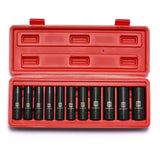 MIXPOWER 11-Piece 1/2-Inch Drive Deep Impact Socket Set, CR-V, Metric, 6 Point, Deep, 10-24mm