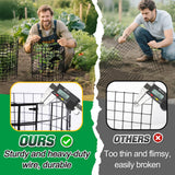 12-gauge Wire Pre-Bent Quick Setup Plant Protectors from Animals -14''H *13''Dia Chicken Wire Plant Cages to Keep Rabbits Deers Squirrels Out, Garden Bunny Barricades with Zip Ties Stakes, 10Pack