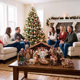 Memorywuu 12 Pcs Christmas Nativity Scene Set, Wooden Christmas Decor