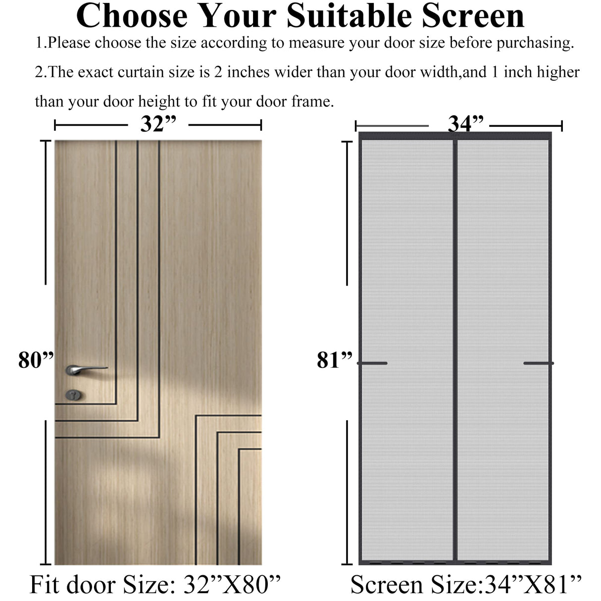 Mpmedo Magnetic Screen Door Upgraded-Model Full Strip Magnets,Fiberglass Heavy Duty Mesh Screen Doors Magnets,Retractable Door Screen Magnetic Closure for Single Front Patio Fit Doors to 32x80