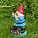 Panven Gnomes Garden Decor, 13.5" Tall Solar Large Inappropriate Funny Gifts Gnome Outdoor Statues for Yard, Patio, Lawn, Outside Naughty Gnome Garden Decorations Gift for Men Women